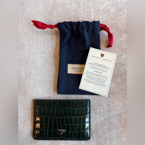 Aspinal of London Croc Embossed Card Holder - Picture 2 of 8